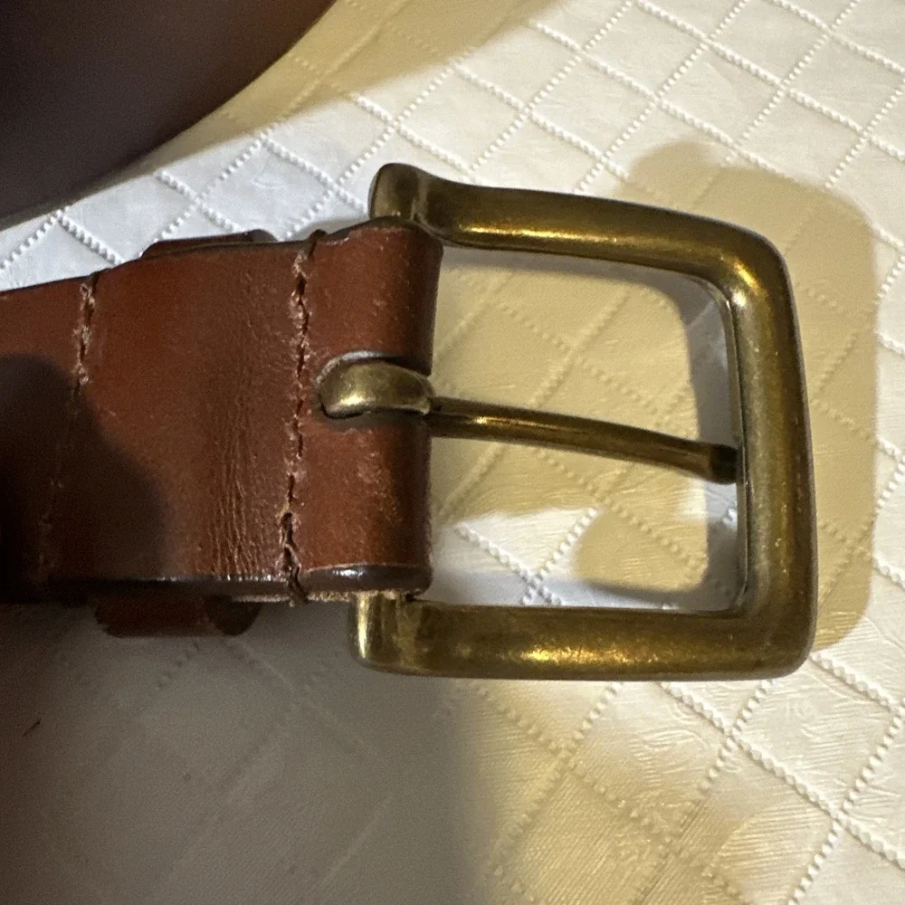 Brown Genuine Leather Belt‎ - Men's Size 42 Preowned Dress Casual